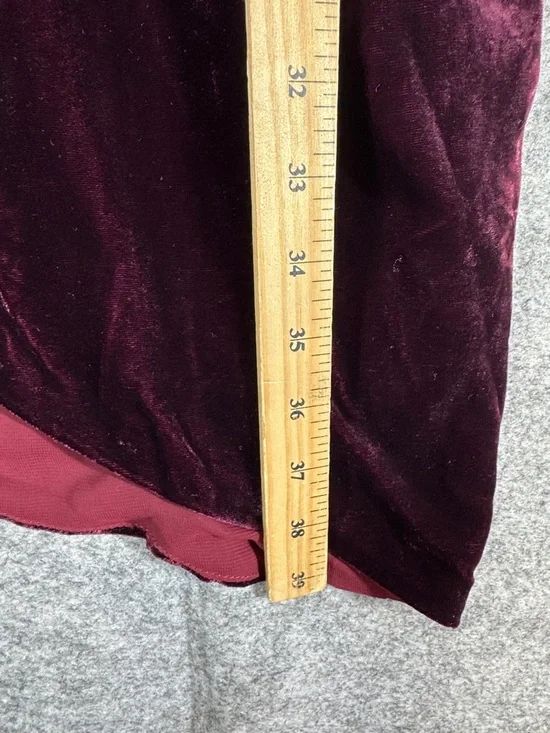 Adenlyn Rae Velvet Midi Slip Dress Burgundy Size M V Neck Party Whimsigoth Chic - Picture 9 of 13